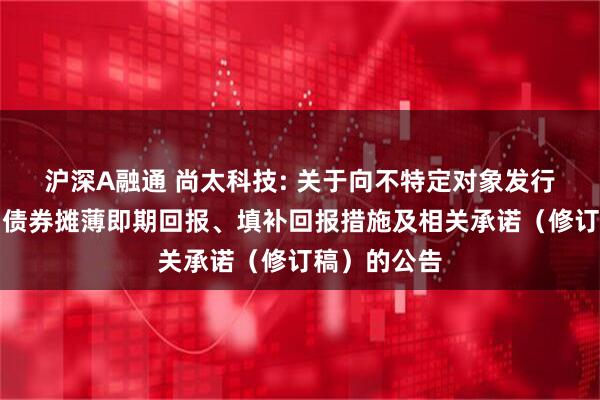 沪深A融通 尚太科技: 关于向不特定对象发行可转换公司债券摊薄即期回报、填补回报措施及相关承诺（修订稿）的公告